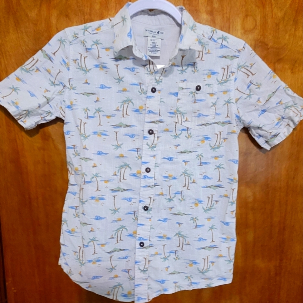 Boys Hawaiian Button down Shirt XL
